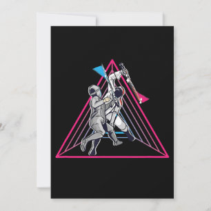 Tarjeta Festiva Esgrima de esgrima de esgrima de caza de esgrima