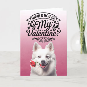 Tarjeta Festiva Eskimo Americano con rosa Día de San Valentín pers