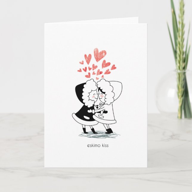 Tarjeta Festiva Eskimo Kiss (Anverso)