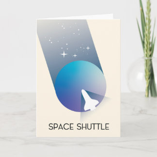 Tarjeta Festiva Espacio Transbordador Arte espacial de estilo Vint