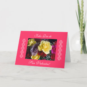 Tarjeta Festiva Español: rosas para San Valentin/el día de San