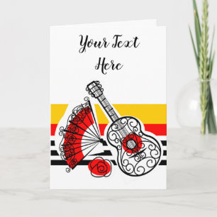 Tarjeta Festiva Español Souvenirs Classic Stripe Text