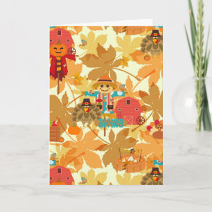 Tarjeta Festiva espantapájaros de agradecimiento