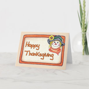 Tarjeta Festiva Espantapájaros de la acción de gracias