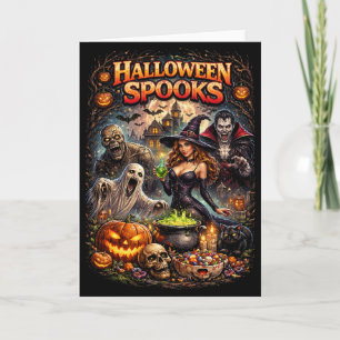 Tarjeta Festiva Espantos de Halloween