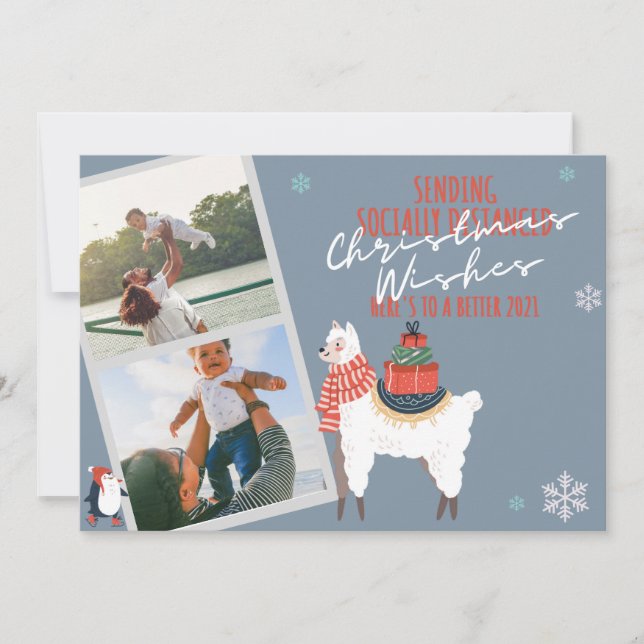 Tarjeta Festiva Esparce la alegría no el virus - FOTO socialmente  (Anverso)