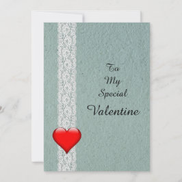 Tarjeta Festiva Especial San Valentín Corazón y Encaje