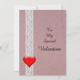 Tarjeta Festiva Especial San Valentín Corazón y Encaje