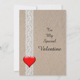 Tarjeta Festiva Especial San Valentín Corazón y Encaje