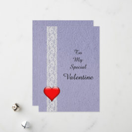 Tarjeta Festiva Especial San Valentín Corazón y Encaje
