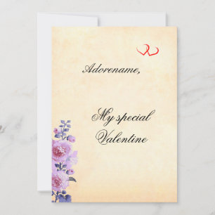 Tarjeta Festiva Especial San Valentín floral - mensaje personal
