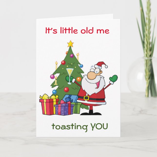 TARJETA FESTIVA ESPECIAL "TOAST FROM SANTA" ESTE AÑO (Anverso)