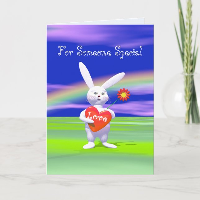 Tarjeta Festiva Especial Valentine Bunny (Anverso)