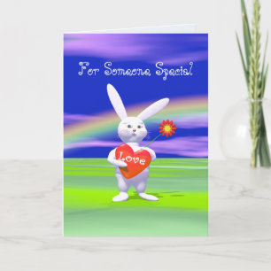 Tarjeta Festiva Especial Valentine Bunny