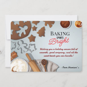 Tarjeta Festiva Especias Navideñas para Pan de Jengibre