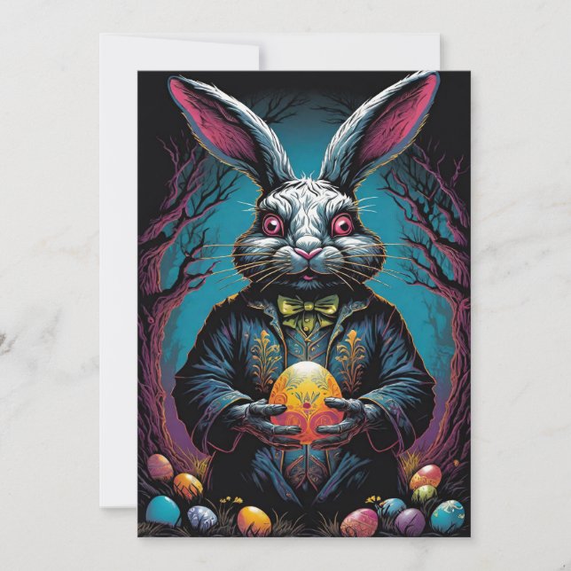 Tarjeta Festiva Espectacular conejito de Pascua (Anverso)