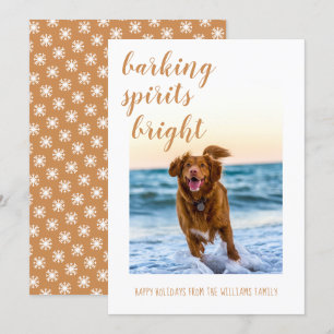 Tarjeta Festiva Espectros ladradores iluminan la foto de tu perro