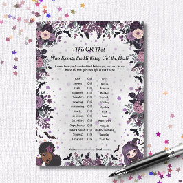 Tarjeta Festiva Espeluznante chica gótico de cumpleaños Esta o aqu