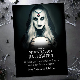Tarjeta Festiva Espeluznante saludo de Halloween de Fortune Teller