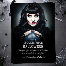 Tarjeta Festiva Espeluznante saludo de Halloween de Fortune Teller