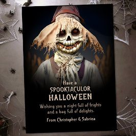 Tarjeta Festiva Espeluznante y espeluznante bienvenida de Hallowee