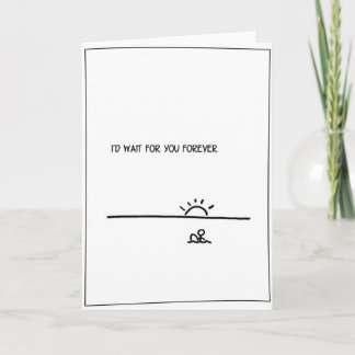 Tarjeta Festiva 'Espera por ti' - Surfing Valentine Card