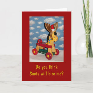 Tarjeta Festiva ¡Espero que Santa esté contratando!