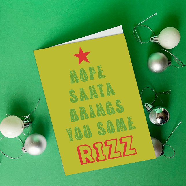 Tarjeta Festiva Espero que Santa te traiga Rizz divertido (Subido por el creador)