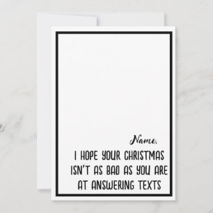 Tarjeta Festiva Espero que tus Navidades no sean tan graciosos sar