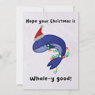 Tarjeta Festiva ¡Espero que tus Navidades sean buenas ballenas!