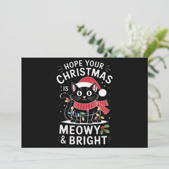 Tarjeta Festiva Espero que tus Navidades sean unos gatos fríos y s (Anverso de pie)