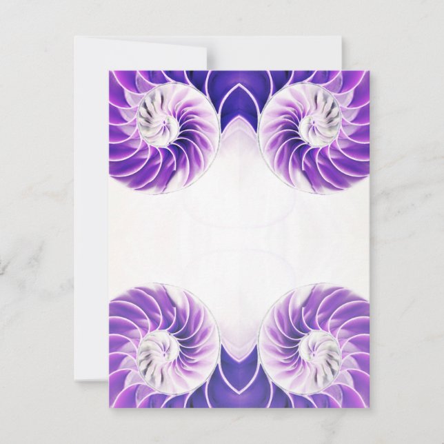 Tarjeta Festiva Espiral de Fibonacci de Purple Nautilus Shell (Anverso)