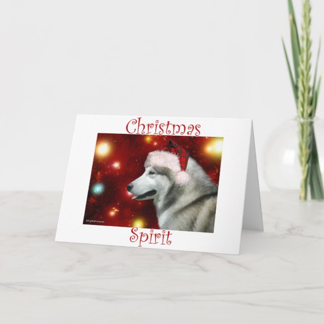 Tarjeta Festiva Espíritu malamute de Alaska (Anverso)