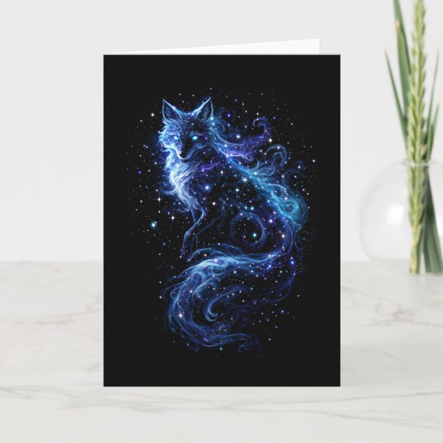 Tarjeta Festiva Espíritu Zorro Celestial (Anverso)