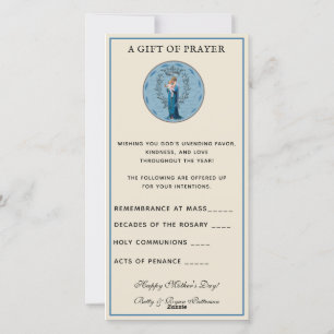 Tarjeta Festiva Espiritual Bouquet Oración Católica María Jesús