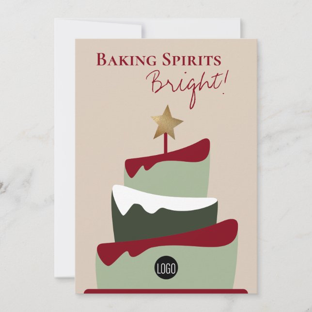Tarjeta Festiva Espíritus brillantes Navidades del humor de la pan (Anverso)