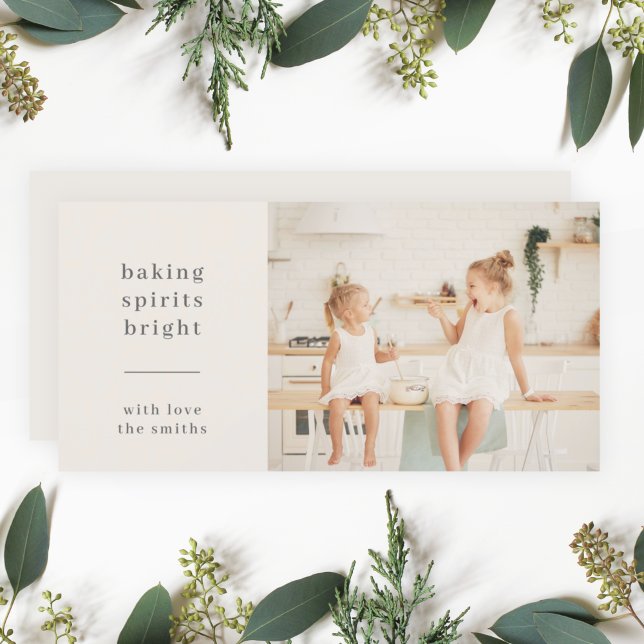 Tarjeta Festiva Espíritus de hormigón brillante | Niños divertidos (Share your sweet holiday spirit with a modern Baking Spirits Bright card by Guava)