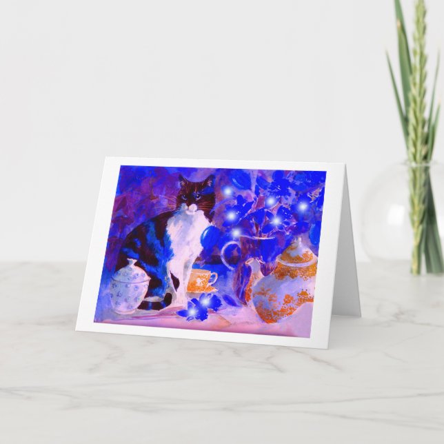 Tarjeta Festiva Espíritus de super gato (Anverso)