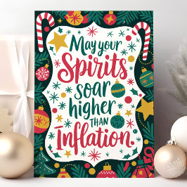 Tarjeta Festiva Espíritus divertidos vuelan más alto que la Navida