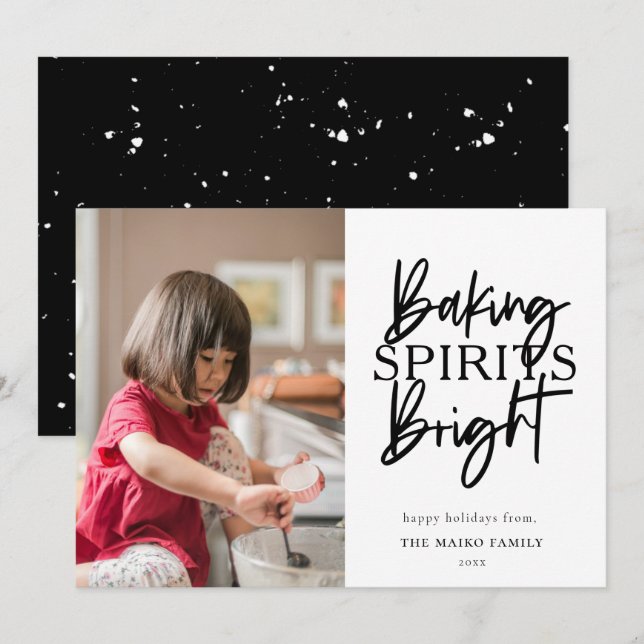Tarjeta Festiva Espíritus en picado Navidades brillantes (Anverso / Reverso)