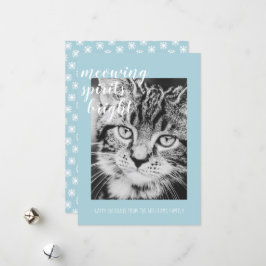Tarjeta Festiva Espíritus Maulladores Iluminan la Foto de tu Gato 