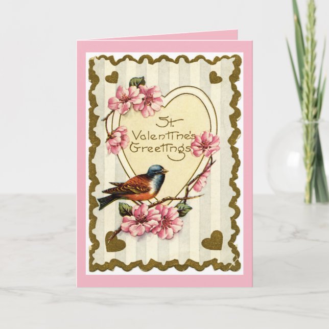 Tarjeta Festiva Esposa Dulce Vintage San Valentín (Anverso)
