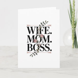 Tarjeta Festiva Esposa. Mamá. Jefa.