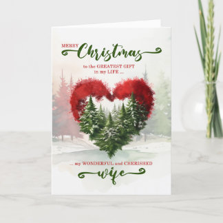 Tarjeta Festiva Esposa Navidades románticos Woodland Heart