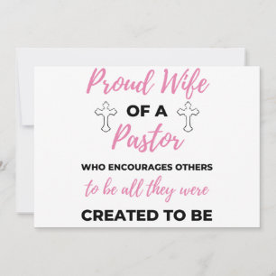 Tarjeta Festiva Esposa Orgullosa De Un Pastor Que Alienta A La Bl