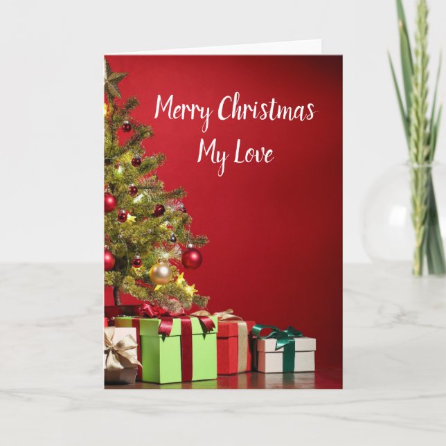Tarjeta Festiva Esposa Roja Romántica o Navidades Novia (Anverso)