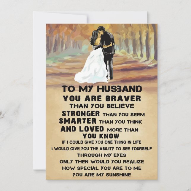 Tarjeta Festiva Esposo A Mi Esposo Eres Sunshine (Anverso)