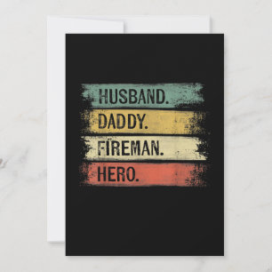 Tarjeta Festiva Esposo masculino papá bombero héroe