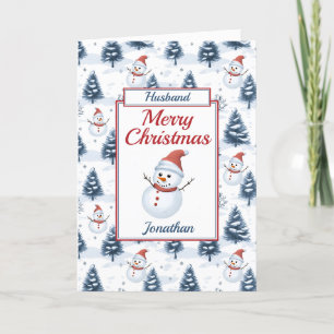 Tarjeta Festiva Esposo Navidades Snowman
