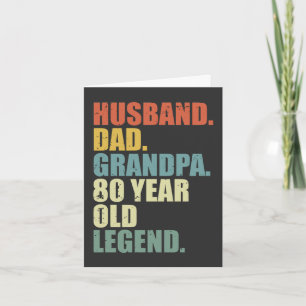 Tarjeta Festiva Esposo Papá Abuelo Leyenda de 80 Años Cumpleaños 8